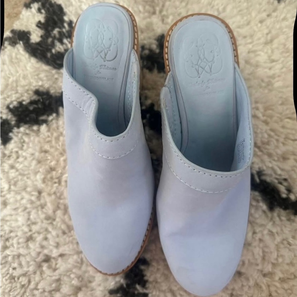 ANTONIO MELANI Pale Blue Slip-On Mule Clogs
